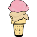 download Fast Food Desserts Ice Cream Cone Double clipart image with 0 hue color
