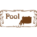 download Pool Sign clipart image with 180 hue color