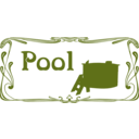 download Pool Sign clipart image with 225 hue color