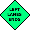 download Caution Left Lane Ends clipart image with 90 hue color