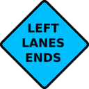 download Caution Left Lane Ends clipart image with 135 hue color