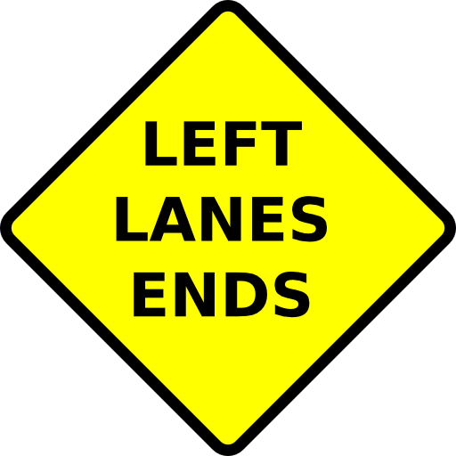 Caution Left Lane Ends