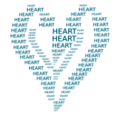 download Heart Figure Done By Words clipart image with 180 hue color