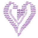 download Heart Figure Done By Words clipart image with 270 hue color