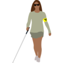 download Blind Woman clipart image with 0 hue color
