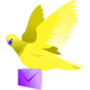 download A Flying Pigeon Delivering A Message clipart image with 225 hue color