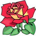 download Red Rose clipart image with 0 hue color