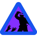 download Warning For Police Brutality clipart image with 225 hue color
