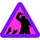 download Warning For Police Brutality clipart image with 270 hue color