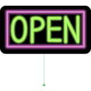 download Open Neon Sign clipart image with 90 hue color
