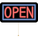 download Open Neon Sign clipart image with 0 hue color