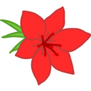 download Red Flower clipart image with 0 hue color