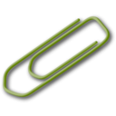 download Green Paperclip clipart image with 315 hue color