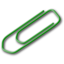 download Green Paperclip clipart image with 0 hue color