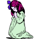 download Girl Praying clipart image with 270 hue color