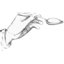 download Hand Holding A Spoon clipart image with 0 hue color