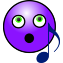 download Singing Smiley Face clipart image with 225 hue color