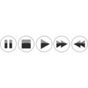 download Glossy Media Player Buttons clipart image with 0 hue color