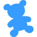 download Bear Toy Silhouette clipart image with 180 hue color