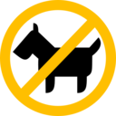 download Sign No Animals clipart image with 45 hue color