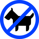 download Sign No Animals clipart image with 225 hue color