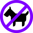download Sign No Animals clipart image with 270 hue color