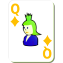 download White Deck Queen Of Diamonds clipart image with 45 hue color