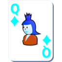 download White Deck Queen Of Diamonds clipart image with 180 hue color