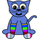 download Cartoon Cat In Rainbow Socks clipart image with 225 hue color