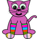 download Cartoon Cat In Rainbow Socks clipart image with 315 hue color