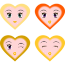 download Heart Faces clipart image with 45 hue color