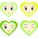 download Heart Faces clipart image with 90 hue color