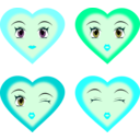 download Heart Faces clipart image with 180 hue color