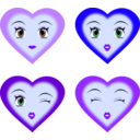 download Heart Faces clipart image with 270 hue color