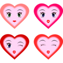 download Heart Faces clipart image with 0 hue color