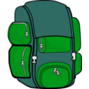 download Backpack Green Brown clipart image with 90 hue color