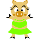 download Madame Pig clipart image with 90 hue color
