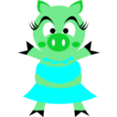 download Madame Pig clipart image with 180 hue color
