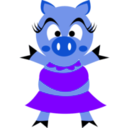 download Madame Pig clipart image with 270 hue color