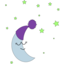 download Sleepy Moon clipart image with 45 hue color