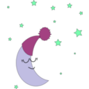 download Sleepy Moon clipart image with 90 hue color