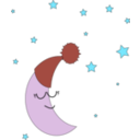 download Sleepy Moon clipart image with 135 hue color