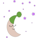 download Sleepy Moon clipart image with 225 hue color