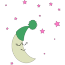 download Sleepy Moon clipart image with 270 hue color