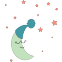 download Sleepy Moon clipart image with 315 hue color