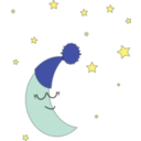 download Sleepy Moon clipart image with 0 hue color
