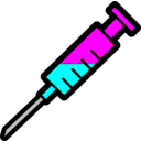 download Syringe Icon clipart image with 180 hue color