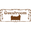 download Guestroom Door Sign clipart image with 180 hue color