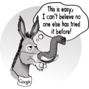 download Deciding Donkey clipart image with 135 hue color