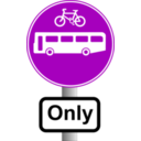 download Roadsign Buses And Bikes clipart image with 90 hue color